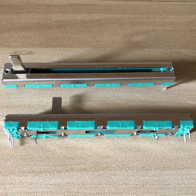 China 60mm Travel 6pin Strip Slide Potentiometer Double Center Click Or No Click for sale