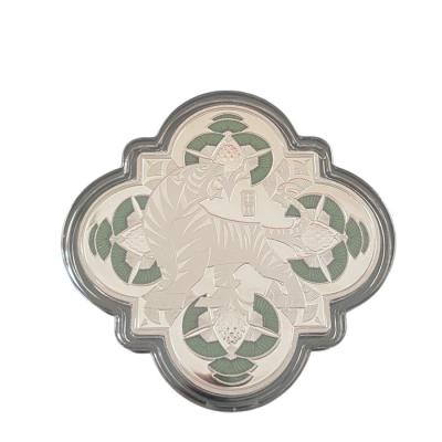 China China Year of Tiger Zodiac Commemorative Medallion Metal Craft 999 Silver Coin 2022 China Custom Silver Coin for sale