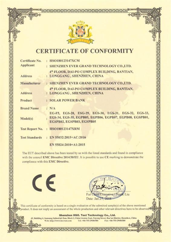 FCC - Shenzhen Ever Grand Technology Co., Ltd.