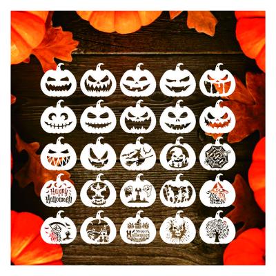 China New Design Drawing PET Pumpkin Shape Stencils For Drawing Halloween Festival Stencils Customized Design for sale