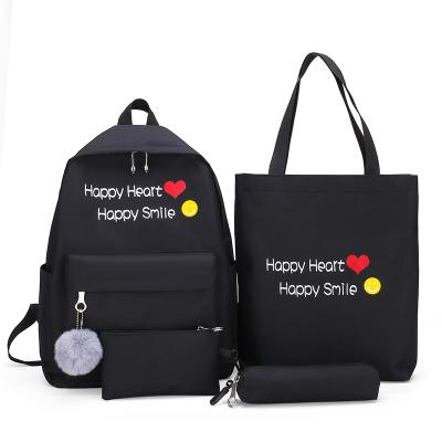 China Other Set Wholesale 4 Piece Polyester Teenage Students School Bags Girls Primary Junior Medium Backpack for sale