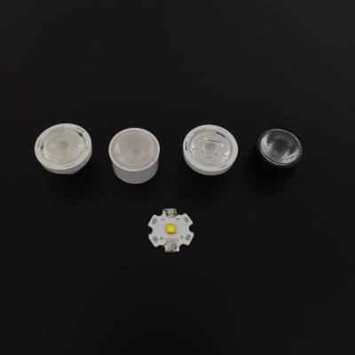 China 45degree Beads Face PMMA LED Lens , Led Spot Lighting Optical Focusing Lens for sale
