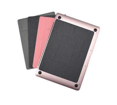 China 2020 Hot Selling Amazon Notebook PU Laptop Leather Foldable Tablet Stand Holder Adjustable Notebook Bracket for sale