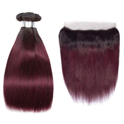 China Factory Sale 1B 99j Curly Curly Wholesale Bundle Directly With Closure Straight Hair Weave Cuticle Aligned Hair With Headband for sale