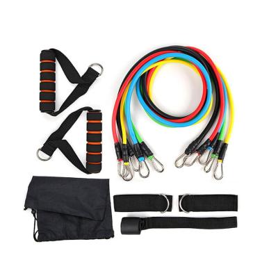 China Increase Strength 11 Pcs Resistance Band Set Yoga Pilates Abs Exercise Fitness Tube Workout Bands for sale