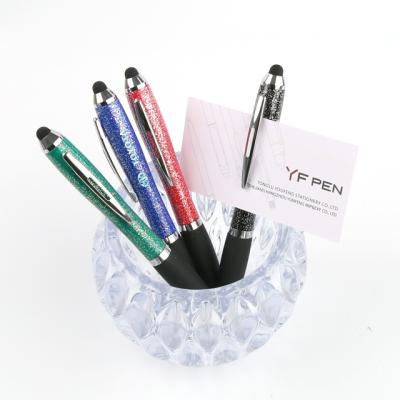 China New arrival Fantastic quality model of financial institutions 2021 new shining the metallic colorful promotional creative stylus pen for sale