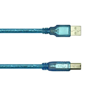 China For Brother HP Canon Transparent Blue Printer Cable 6Ft High Speed USB 2.0 A To B Scanner Cable With 1 Ferrite Core For HP Canon Epson Dell Brother for sale