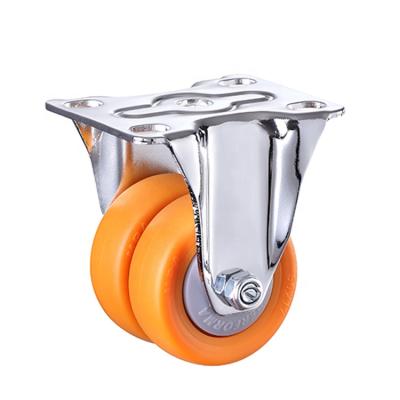 China Silent Office Chair Wheels Casters Chair Caster Wheel 1.5/2 Inch Soft Nylon Wheel Heavy Duty Double Caster For Furniture Table Trolley for sale