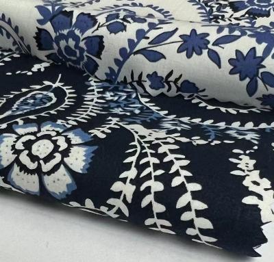 China Stain Resistant Hot Selling Cashew flower Design 100% Cotton Printed Fabric For Women's Dress for sale