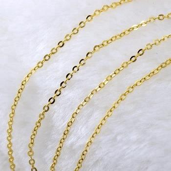 China Hot Seller Genuine 18k Gold Silver Thin O Chain Necklace For Women 18K Gold Cross Chains Pendant Jewelry for sale