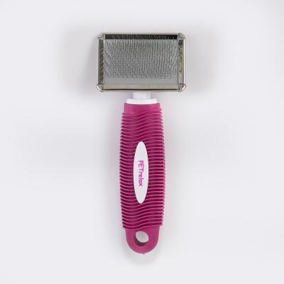 China Sustainable Pet Massage Brushes Hair Remover Bargain Stainless Pet Brush With Plastic Handle For Pets for sale