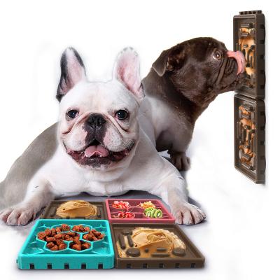 China Wholesale New Product Viable Dog and Cat Licking Food Dish Pet Dog Bowl Slow Food Rubber Combination with Suction Cup for sale