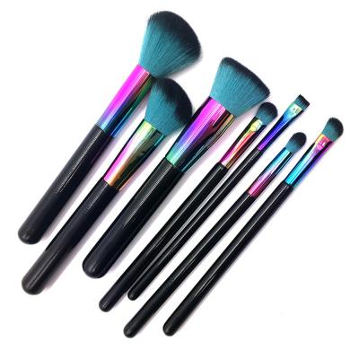 China Angular Blush Foundation 7pcs Wholesale Professional Wooden Synthetic Women Makeup Brush Set for sale