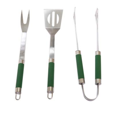 China Hot Easily Cleaned Factory Price BBQ Grill Tool Kit Stainless BBQ 3pcs Set With Oxford Bag for sale