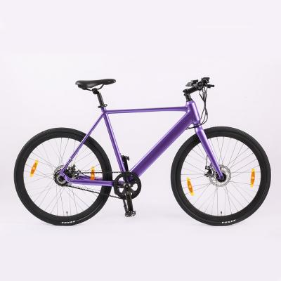 China Motor de eje trasero Bicicleta eléctrica púrpura E-bike para desplazamientos suaves en carretera en venta