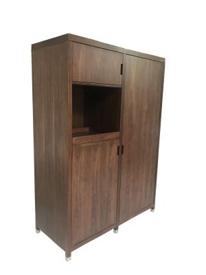 China Luxury design American hotel Custom made walnut wood veneer Wardrobe,closet cabinet,hospitality casegoods for sale
