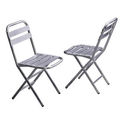 China Modern Outdoor Garden Dining Folding Outdoor Aluminum Chair Metal Cafe Chair for sale