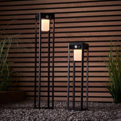 China Garden landscape ip54 square die cast aluminum pc shade outdoor led solar power pathway bollard light for sale