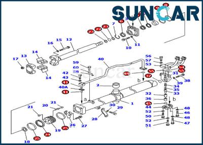 China 707-98-56625 selo Kit Dozer Service Kit For D375A-3 D375A-5D KOMATSU do cilindro do elevador da lâmina à venda