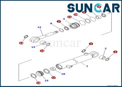 China 707-98-03460 jogo interno do serviço do selo do óleo do cilindro do braço de Seal Kits Komatsu PC03-2 da máquina escavadora à venda