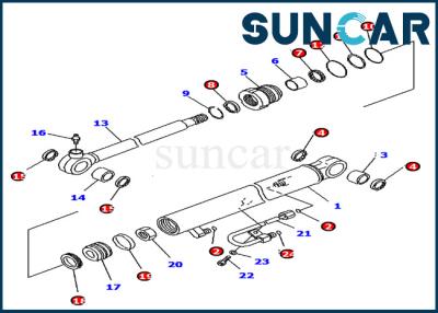 China 707-98-04700 máquina escavadora Inner Service Kit de Kit Komatsu PC18MR-2 PC14R-3 do selo do cilindro da cubeta à venda