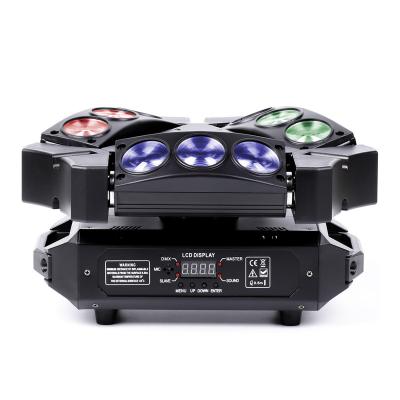 China 9pcs Easy Installation Beam Rotating LED Heads RGB Stage Effects Disco DMX512 Lights Party for sale