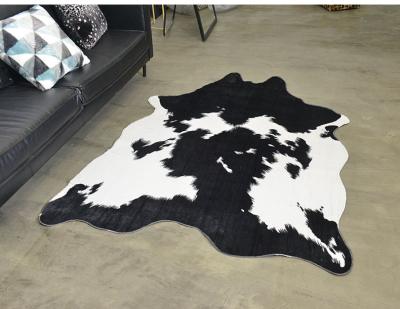 China Black And White Animal Print Faux Fur Skin Rug Cowhide Warm Blanket For Home for sale