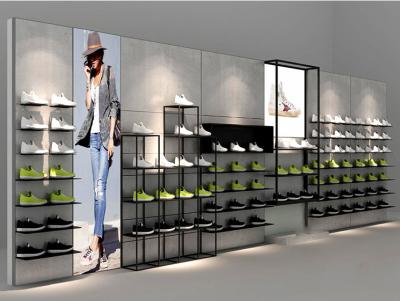 China Multi Functional Wall Shoe Display Racks / Shoe Store Display Shelves for sale