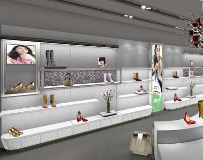 China Lady'S Wall Mounted Shoe Display Unit Shoe Rack For Showroom Knocked Down Design for sale