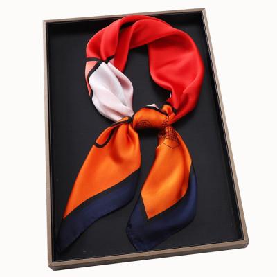China Square Low MOQ Factory Direct Wholesale China Polyester Silk Square Scarves Fashion Custom Digital Printed Own Design Silk Scarf for sale