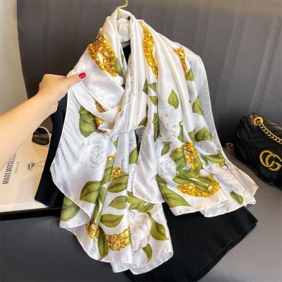 China Rectangle Wholesale Newest arrive fashion high quality women's designer scarves luxury brand pattern custom design long silk scarf for sale