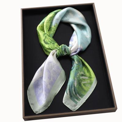 China Square 2024 New design women 70*70cm luxury silk square handkerchief scarves for ladies Printing SilkHead Scarf For Women for sale