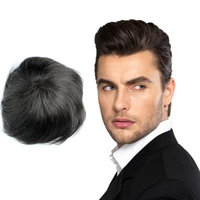 China 100% Custom Made Hair PU Skin Men Toupee Replacement Men Hair Toupee Wig Hair System for sale