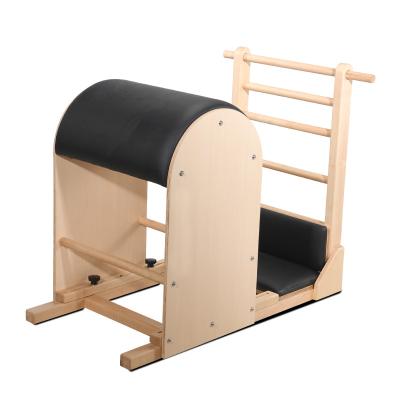 China Fitness Folding Ladder Barrel Exercise Equipment Wooden Spine Corrector Ladder Barrel Pilates 120*66*98cm for sale