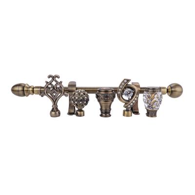 China Expandable Metal Curtain Rod Holder New Eco-friendly Hot Sale Design Double Hooks Fence Tracks Set 16-19mm PVC Box Packing for sale