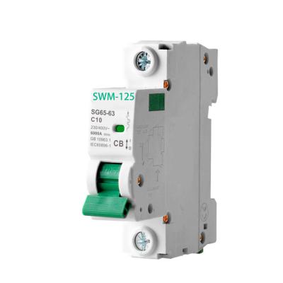 Cina Professional Miniature Solar DC High Quality SWM-125 1p 2P 3P 4P Mini MCB 40A 50A 63A 80A 100A 125A Circuit Breaker Solar in vendita