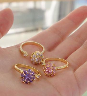 China FASHIONABLE Simple Gift Korean Style Ring Girl Fashion Rotating Adjustable Ring Students for sale