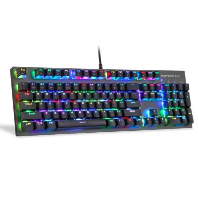 China New Ergonomic Factory Motospeed Gaming Keyboard RGB Backlit Mechanical Keyboard LED Backlit True for sale