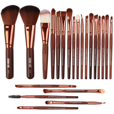 China lWholesale Brown Color Makeup Brushes Fan Brush Best Make up Brushes for sale