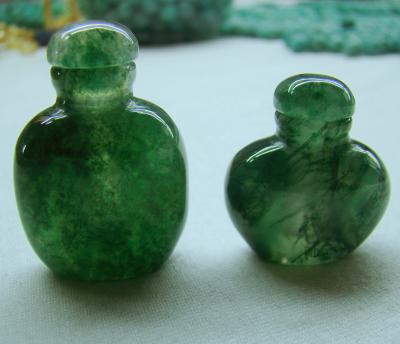 China Europe Gemstone Moss Agate Perfume Bottle Pendant For Jewelry Accessory for sale