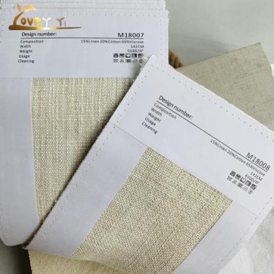 China 20% Cotton 65% Viscose Fabric Furniture Textile Materials Antistatic Linen Fabric 15% for sale