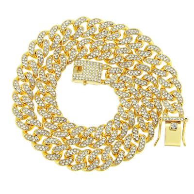 China Fashion 18k Gold Iced Out Fashion Miami Cuban Link Chain Cuban Necklace Hip Hop CZ Miami Thick Necklace for sale