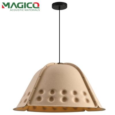China Sombrero de lámpara acústico de fibra de poliéster hecho a mano LED Sombrero de luz colgante para iluminación interior en venta