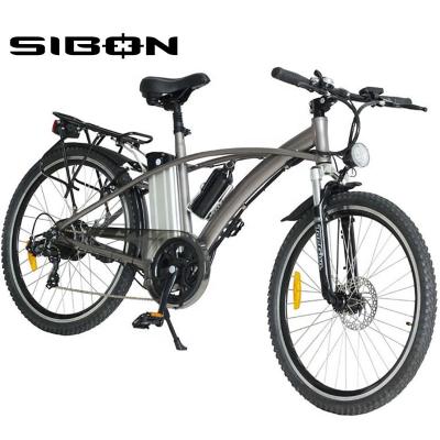 China CE 250W Lithium Battery Motor Electric Mountain Bike Aluminum Alloy SIBON B0510109 Disc Brake 6 Fork Suspension Adult Brushless Speed Mountain Bike for sale