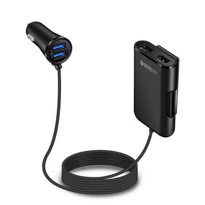China Factory Direct Sale QC3.0 High Speed Car Charger Extension 4 USB Port Portable AC Car Charger For Mobile Phone for sale
