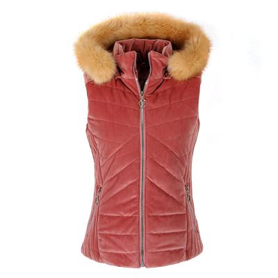 China Custom Made Lightweight Breathable Velvet Slim Fit Winter Vest Ladies Waistcoat Women Slim Winter for sale