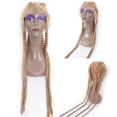 China Braids Rshow Hot Sales Four Braided Wigs Synthetic Hair Braids 32 Inch 4 Wholesale Long Box Braided To Lace Frontal Wigs for sale