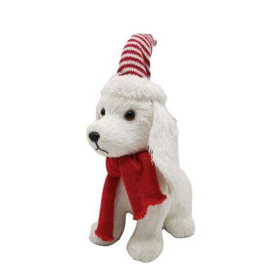China 2021 White Christmas Ornament Christmas Ornament Cotton Yarn Dog Christmas Ornament Decoration for sale