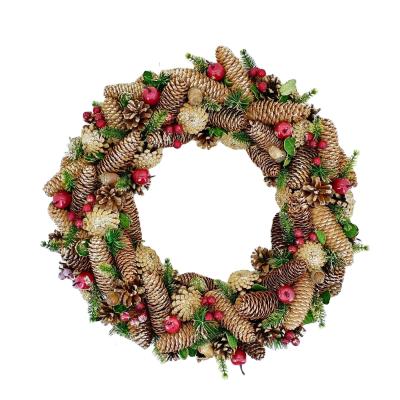 China Natural Handmade Pinecone Garla Wreaths New Style Garland Decoration Christmas Ornaments Flower Decorative Wreath for sale