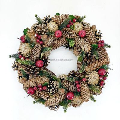 China Hot Sale Front Door Christmas Decor Handmade Christmas Wreath Garland Decoration Christmas Ornament for sale